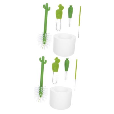 Baluue 2 Sets Bottle Cap Cleaning Brushes Utility Bottle Cleaning Brush Straw Cleaner Portable Lid Cleaner for Household Use