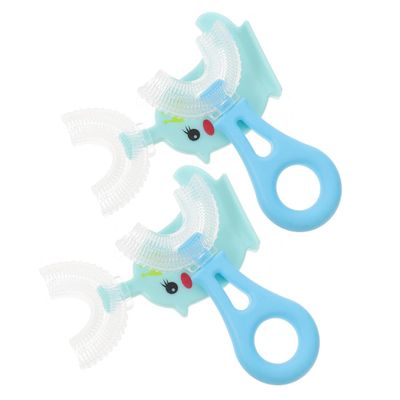 Healeved 4pcs Bright Colors Boys and Girls Toothbrush U-Shape Soft Bristle Toothbrushes Boys and Girls Oral Care Tool