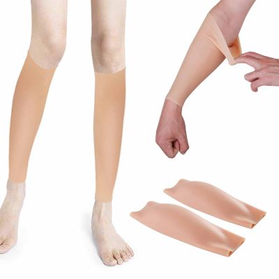 CRODRES Silicone Fake Calf Pads Realistic Calf Leg Enhancer Arms Sleeve for Crooked Or Thin Legs Arms Scar Cover,Color1,M