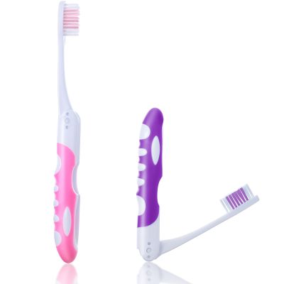 2Pcs Portable Folding Travel Toothbrush Set with Soft Bristles for Hiking, Camping, and Traveling
