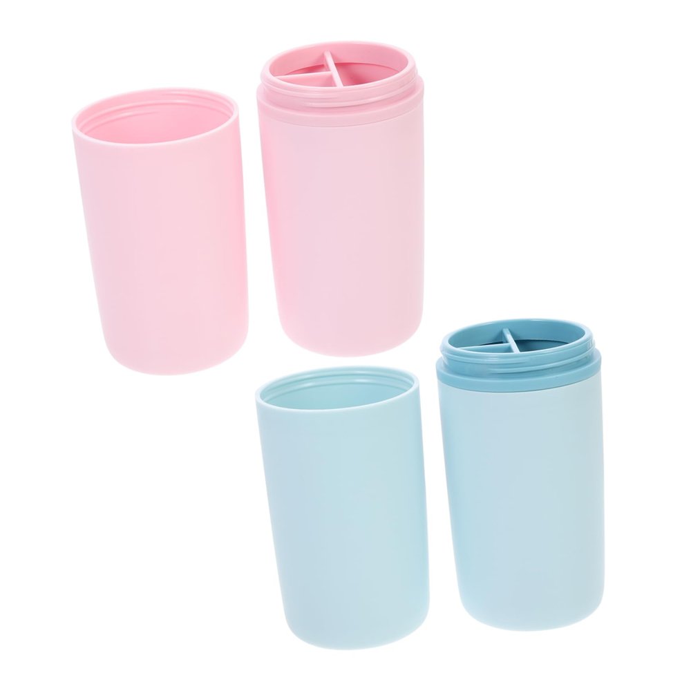 Baluue 2pcs Toothbrush Box Simple Style Toothbrush Container for Travel and for Daily Use