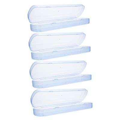 Baluue 4pcs Plastic Toothbrush Box Portable Toothbrush Case with Smooth Edges Convenient to Carry Travel Organizer for Business Trip and Camping