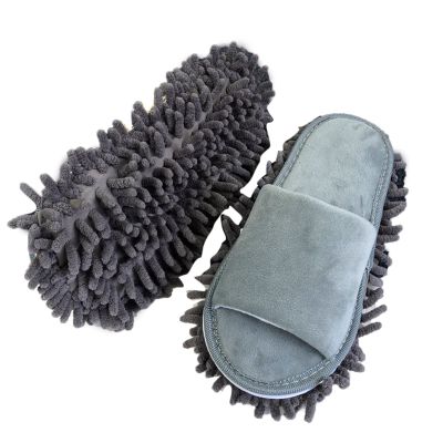 Akozon Soft & Convenient Floor Slippers - Plush Rags for Easy Home - Lazy Mop Slippers for Effortless Dusting - Ideal for Indoor Use (M 39-41)