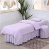 ILNCQLPM Massage bed skirt,Massage Table Skirt Bed Cover with Hole, Pure Color Washed Cotton Beauty Bed Cover Set of Four Body Massage Physiotherapy Beauty Salon Bed Cover Set (Purple 70 * 185cm) view 1