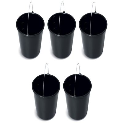 Black Plastic Bucket by Stolmet, Four Sizes (5L, 12L, 16L, 20L), Durable and Versatile solution for use at home, garden, construction sites, or workshops, Set of 1, 3, 5 or 10 (5, 12, Liters)