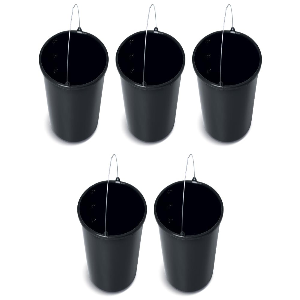 Black Plastic Bucket by Stolmet, Four Sizes (5L, 12L, 16L, 20L), Durable and Versatile solution for use at home, garden, construction sites, or workshops, Set of 1, 3, 5 or 10 (5, 12, Liters)