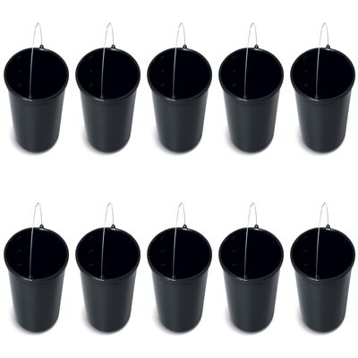 Black Plastic Bucket by Stolmet, Four Sizes (5L, 12L, 16L, 20L), Durable and Versatile solution for use at home, garden, construction sites, or workshops, Set of 1, 3, 5 or 10 (10, 12, Liters)