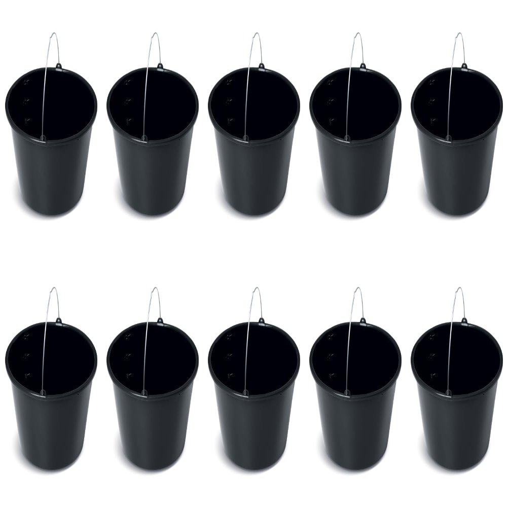 Black Plastic Bucket by Stolmet, Four Sizes (5L, 12L, 16L, 20L), Durable and Versatile solution for use at home, garden, construction sites, or workshops, Set of 1, 3, 5 or 10 (10, 12, Liters)