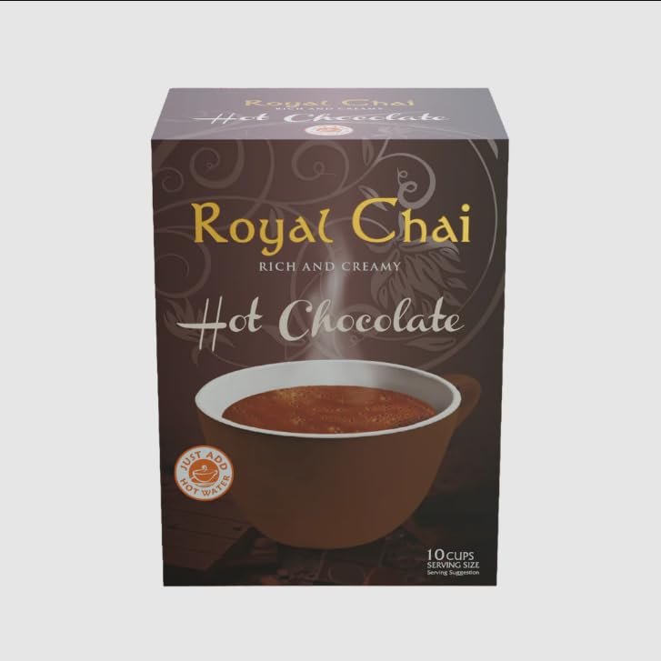 Lily's Indian Vegetarian Cuisine Present Royal Chocoltae Chai Rich and Creamy Hot Chocolate, 10 Cups for 1 box