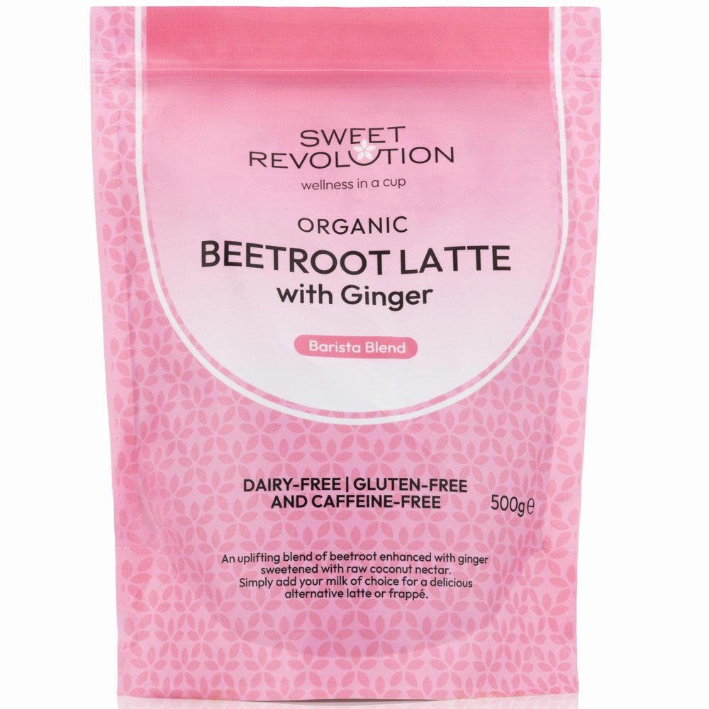 Sweet Revolution Organic Beetroot Latte with Ginger Barista Blend (2 x 500g) Catering Pack. Gluten Free, Dairy Free, Refined Sugar-Free