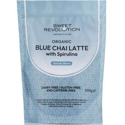 Sweet Revolution Blue Chai Latte with Spirulina Barista Blend (2 x 500g) Catering Pack. Gluten Free, Dairy Free, Refined Sugar-Free