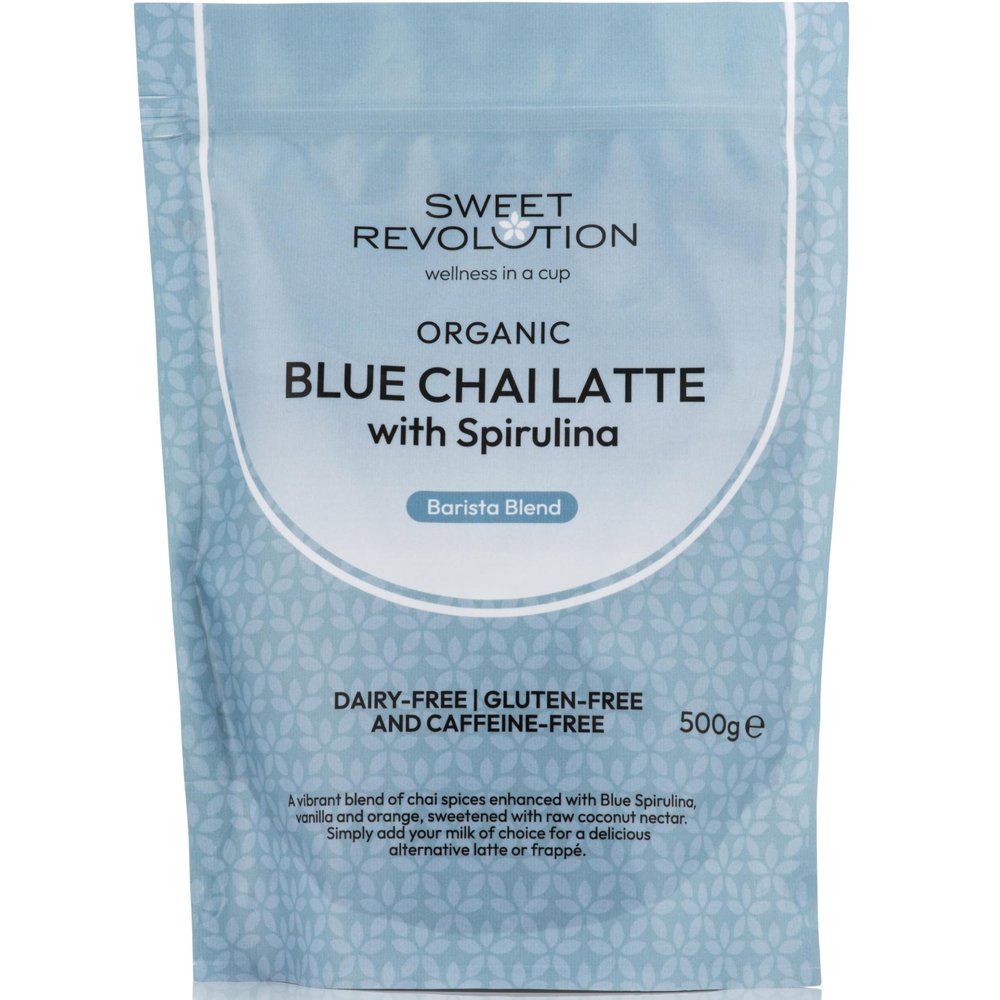 Sweet Revolution Blue Chai Latte with Spirulina Barista Blend (2 x 500g) Catering Pack. Gluten Free, Dairy Free, Refined Sugar-Free