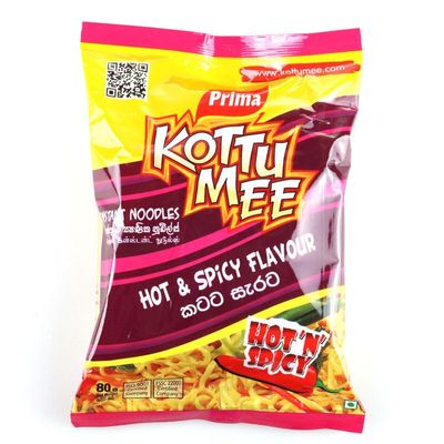 Prima Kottu Mee Noodles | Authentic Sri Lankan Spicy Flavor Instant Noodles | Quick & Spicy | (Pack of 10, Hot & Spicy Flavour 80g)