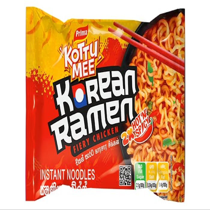 Prima Kottu Mee Noodles | Authentic Sri Lankan Spicy Flavor Instant Noodles | Quick & Spicy | (Pack of 10, Korean Ramen Fiery Chicken 110g)