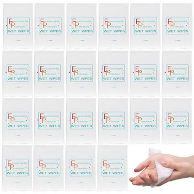 FreshCart Basics 30Pack Individually Wrapped Disposable Wet Wipes, Travel Size, Unscented, Aloe Vera Essence, Non-Woven, Multi-Use, Ideal for Travel, Restaurants, Barbecue, Office, Daily Use