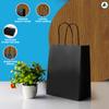 Nationwide Paper 200 Small Black Paper Bags, Party Bags, Gift bag DIY and Sweet bags with Strong Twisted Handles (18x9x22cm) view 3