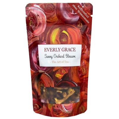 Everly Grace Sunny Orchard Blossom, Organic Loose Leaf Fruit Tea, Fruit Infusion with Apple Pineapple Cranberries and Pumpkin, Caffeine Free Drink for Iced Tea and Hot Refreshment