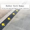 Driveway Rubber Curb Ramps - Heavy Duty Loading Ramps with Expansion Bolts - Car Ramps Marked with Yellow Arrows view 2