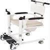 Patient Lift Wheelchair Transfer Chair w/180 Split Seat For Home, Portable Bedside Commode w/Backrest and Potty Shower Chair Toilet Chair for Nursing Paralyzed Elderly view 1