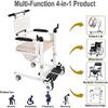 Patient Lift Wheelchair Transfer Chair w/180 Split Seat For Home, Portable Bedside Commode w/Backrest and Potty Shower Chair Toilet Chair for Nursing Paralyzed Elderly view 3