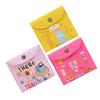 Baluue 3pcs Canvas Menstrual Pad Bags Tampon Bag with Button Design Portable Storage Pouch for Women Blue Random Style view 1