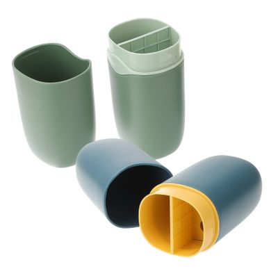 Baluue 2pcs Travel Toothpaste Holder and Toothbrush Storage Case Portable Plastic Toothbrush Outdoor Holder with Compact Design for Bathroom and Travel Use