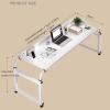 Height Adjustable Overbed Table with Wheels Medical Desk for Bedridden Patients Laptop Desk with Food Tray White view 2