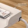 Height Adjustable Overbed Table with Wheels Medical Desk for Bedridden Patients Laptop Desk with Food Tray White view 3