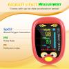 Yohcuro Paediatric Oximeter for Infants & Kids, Fingertip Pulse Oximeter for Small Fingers, Blood Oxygen Saturation, Pulse Rate Monitor, Cute Cartoon Design, USB-C Charging (Red) view 2