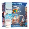 Divas World Christmas Ceramic Mug Gift Set with Spoon, Plate/Saucer, Hot Chocolate, Marshmallows & Candy Festive Holiday Treat Box (HK-2178B Blue Mug with Festive Treats) view 1