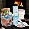 Divas World Christmas Ceramic Mug Gift Set with Spoon, Plate/Saucer, Hot Chocolate, Marshmallows & Candy Festive Holiday Treat Box (HK-2178B Blue Mug with Festive Treats) view 3