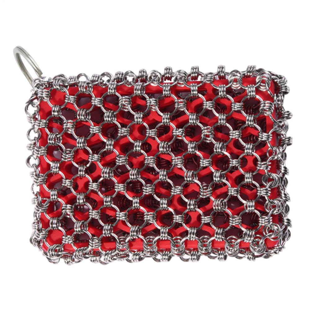 Stainless Steel Scrubber for Pans Metal Scrubbers for Cleaning | Multipurpose Stainless Steel Cast Iron Scrubber | Portable Chain Scrubber,Cast Iron Cleaning Tool