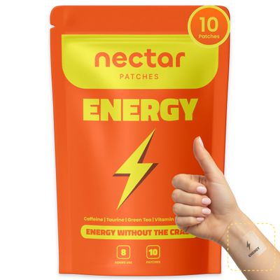 Nectar Energy Patches Daily Wear Patch with Caffeine, Green Tea & Botanical Blend | 10-Pack Discreet Stick-On Patches for Routine Support