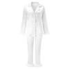 Women's Satin Pyjamas Set Christmas Party Pyjamas Long Elegant Nightwear Two Piece Sexy V-Neck Button Down Feather Plain Pyjama Set Sleep Shirt Winter Loungewear Casual Sleepwear, White, M view 4