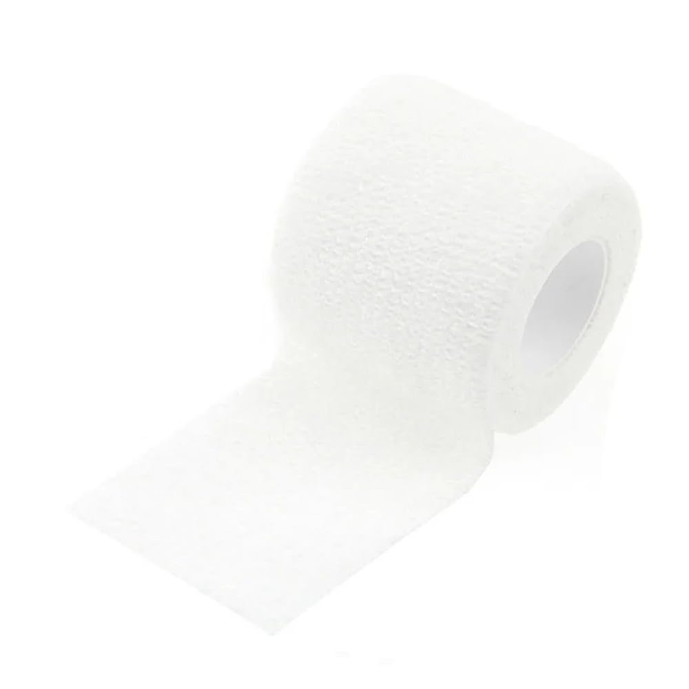 Corghd Sport Self Adhesive Elastic Bandage Wrap Tape for Knee Support Pads Finger Ankle Palm Shoulder 5cm X 4.5M White