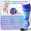 Compression Socks Wide Calf for Women & Men Extra Large Size Circulation 15-20 mmHg, 3 Pairs/Aurora/Stars/Fish Scales, XL view 3