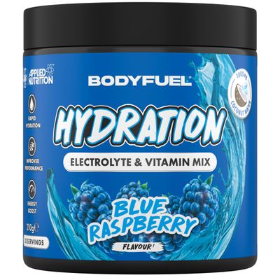 BodyFuel Hydration Electrolyte & Vitamin Powder - Natural Energy & Reduces Tiredness & Optimise Hydration (210g - 30 Servings)(Blue Raspberry)