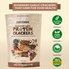FOODHAK Rosemary and Garlic Protein Crackers Gluten-Free Healthy Snack with Chia, Pumpkin, Flaxseed, and Sunflower Seeds - Plant-Based, High-Protein, Oven-Baked, Resealable (100g) view 2