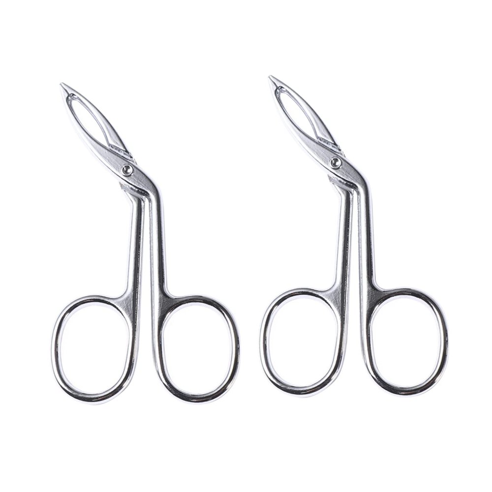 Baluue 2pcs Stainless Steel Eyebrow Tweezers Oblique Tips Precision Facial Hair Tweezer Set for Daily Beauty Grooming and Eyebrow Shaping