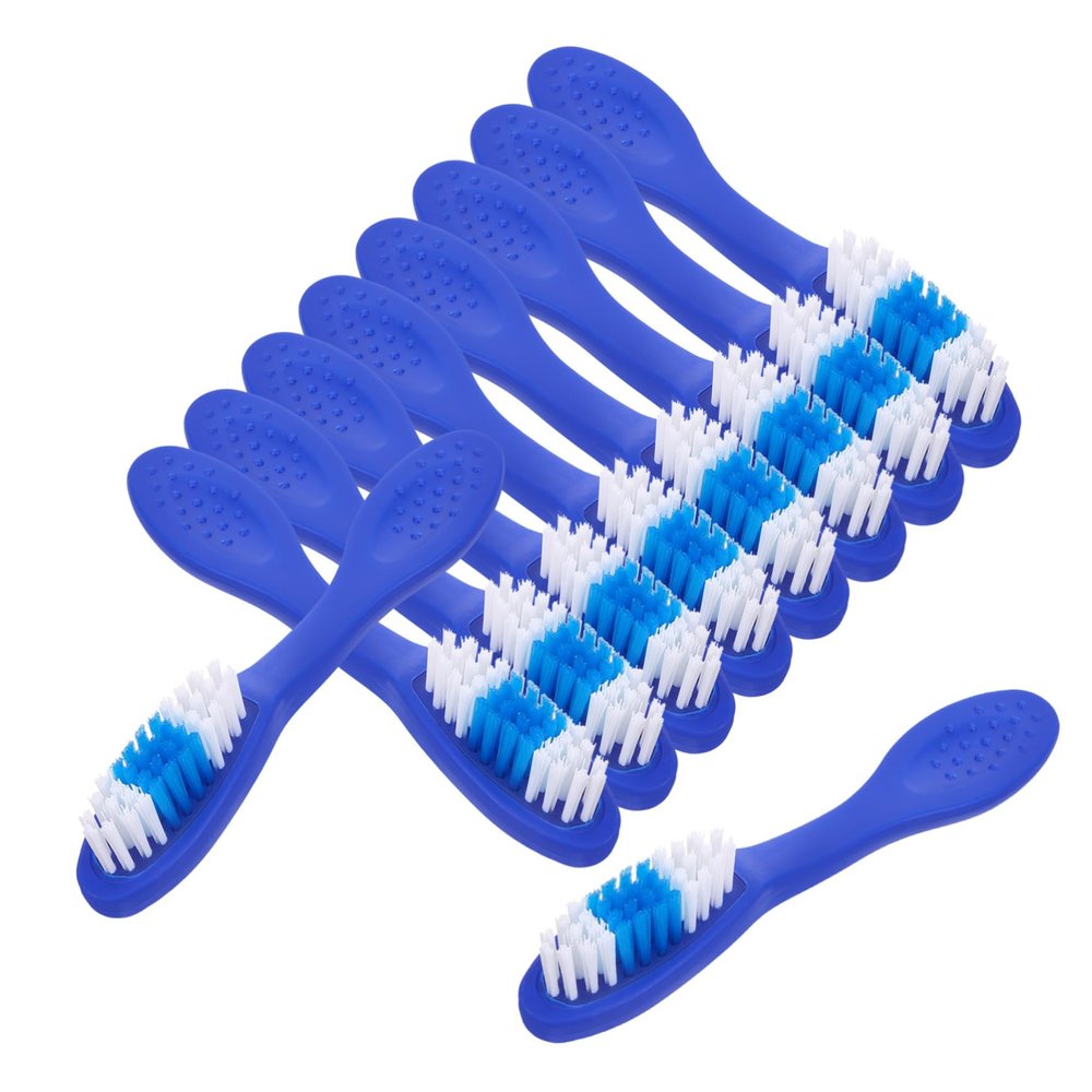 Baluue 10pcs Mini Toothbrush with Anti-Slip Comfortable Grip, Plastic and Nylon Material, for Rehabilitation Centers and Prison Use, Small Toothbrush Designed for Inmates Daily Oral Care