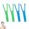 4 Pcs Dental Floss Holder Reusable Y-Shaped Dental Floss Picks Premium Dental Tools Durable Floss Harps for Effective Oral Teeth CleaningBlue & Green