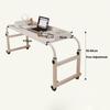 LIJBDDM Rolling Adjustable Desk, Overbed Table, Laptop Table, Over Bed Desk, Height Adjustable 65-95cm, Black view 2