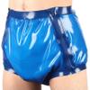 TUNAYI Transparent Blue High Waist Latex Diaper With Zippers Side Loosely Rubber Briefs Panites Underpants-pink w rose red-male XL view 1