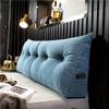 Bed Wedge Pillow Set for Headboard Triangle Pillow for Daybed Bolster Pillow with Removable Cover Blue (150x50x20cm) view 1