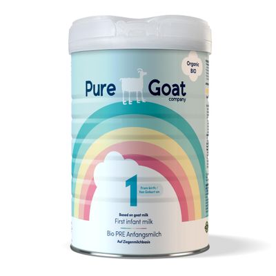 Pure Goat Company Organic Infant Formula Stage 1 (06 Months) | Made with Full-Cream Goats Milk | GOS Fibres, DHA & ARA | Palm Oil & Soy Free | Organic Certified Baby Milk Powder 800g