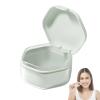 Denture Case for Full Dentures,Portable Denture Box Leakproof Denture Cup with Lid | Denture Cleaning Case, Waterproof Denture Cups for Women, Young or Old view 1