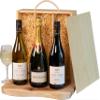 InterHamper | Bollinger Champagne and Wine Trio Hamper presented in a Wooden Box view 1