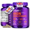 Iron Bisglycinate 30 mg High Dose & Well Tolerated High Absorption Iron Supplement 120 Vegan Capsules EU Lab Tested (1 Pack) view 1