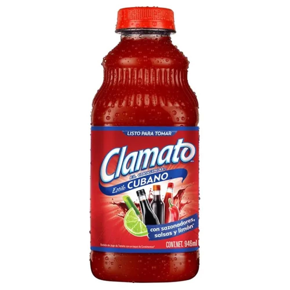 Clamato Cubano Bottle 946ml / Mexican Tomato Juice for Cocktails and Drinks