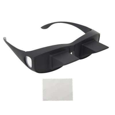 Glasses with 90 Degree Refractive Prism, Optical Glass Spectacles for Lying Down Reading, Watching TV, Suitable for Outdoor Enthusiasts, Black